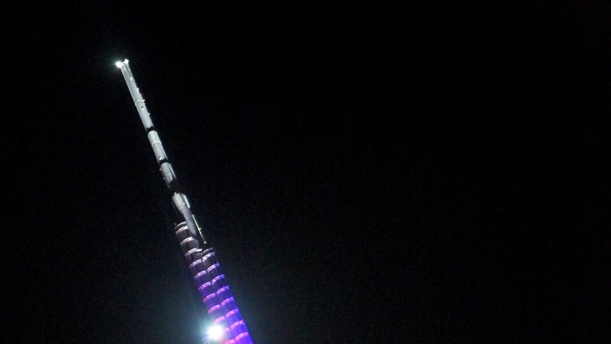 The Burj Khalifa lit up in solidarity with France.