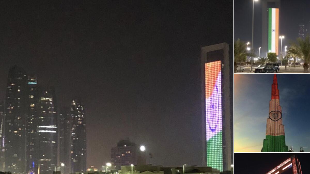From Abu Dhabi to Dubai, colours of Indian flag light up buildings 