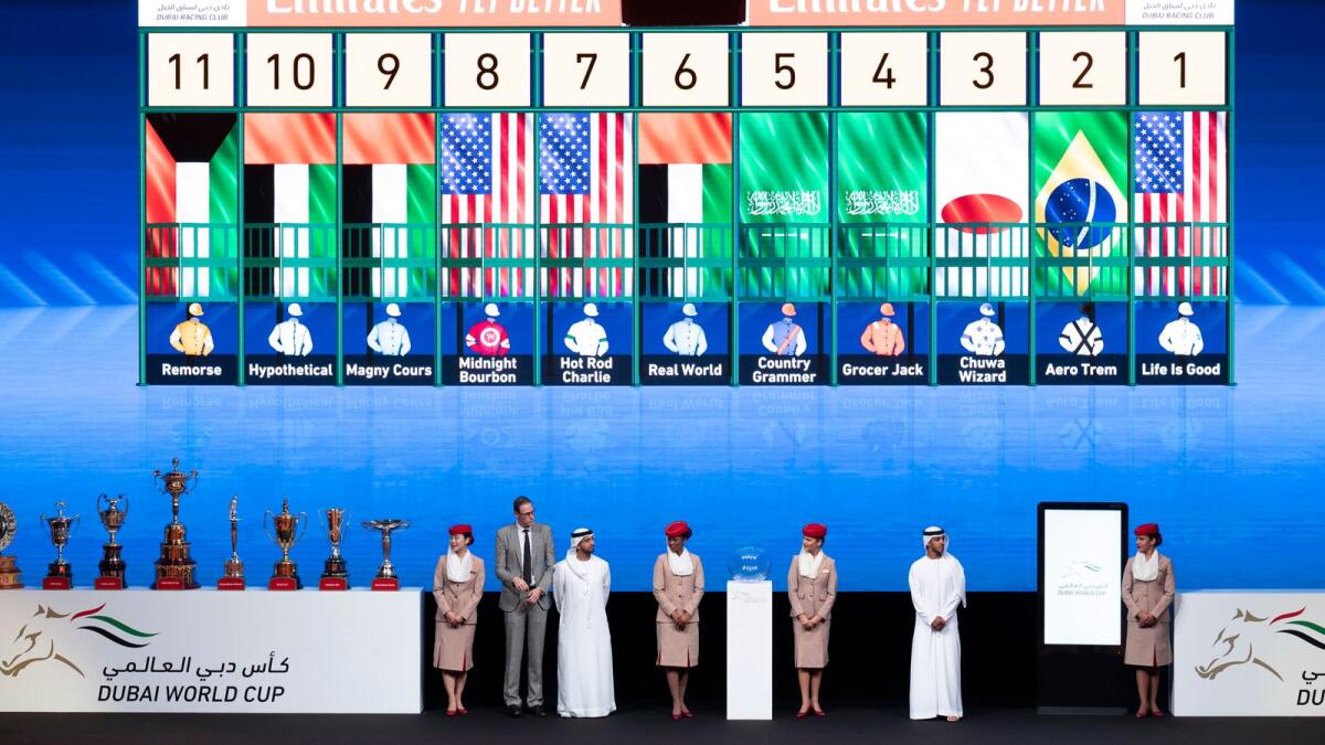The draw for the Dubai World Cup race. (Photo by Shihab)