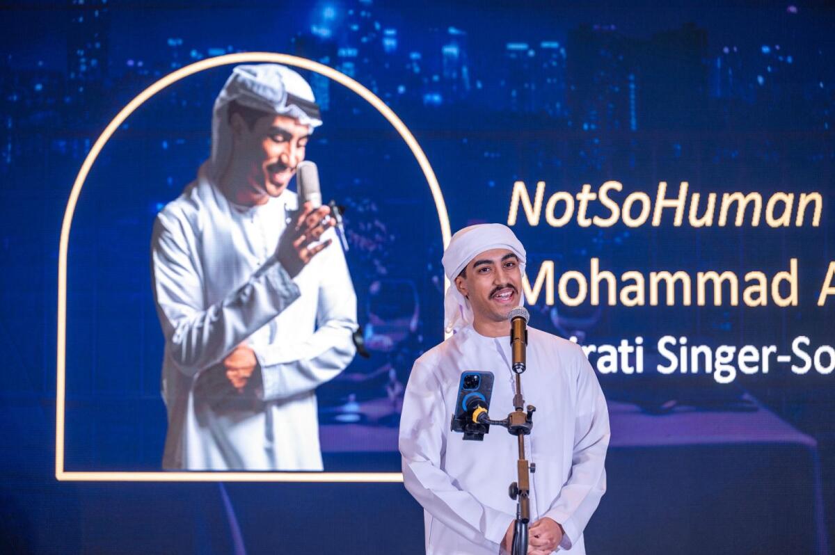 Live performance by Abdullah Mohammad Al Shamsi, who goes by the stage name @notsohuman, setting the mood for the evening