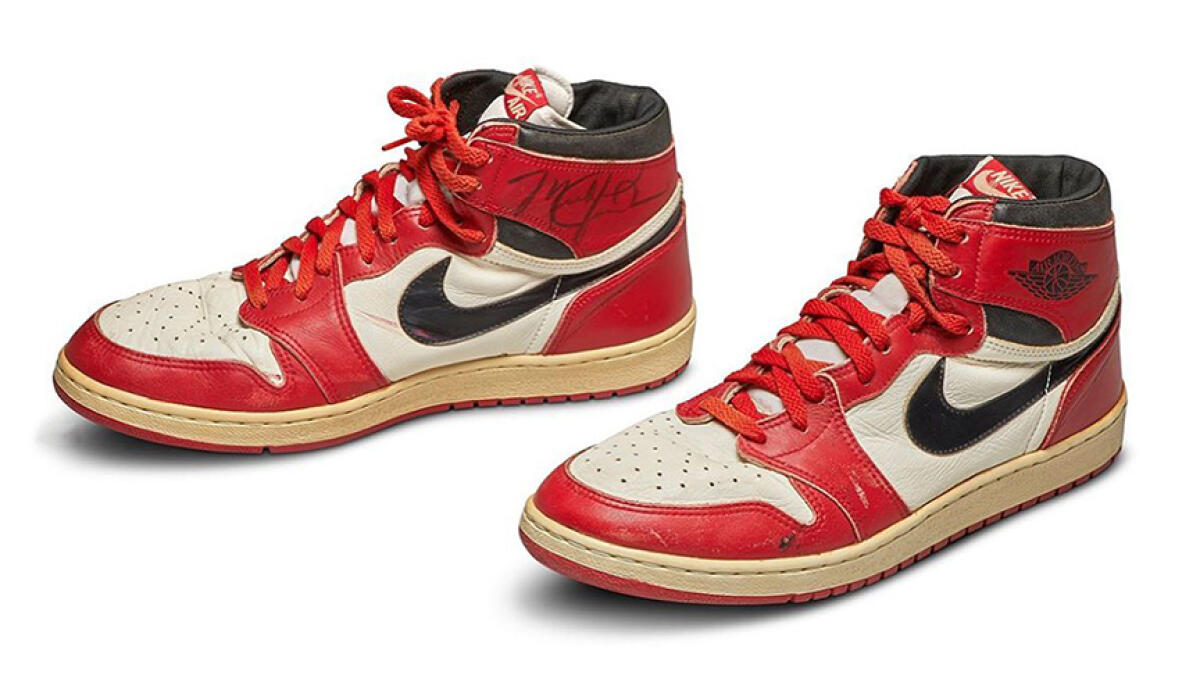 Michael Jordan's game-worn and autographed Air Jordan 1s was sold for $560,000. -- Twitter