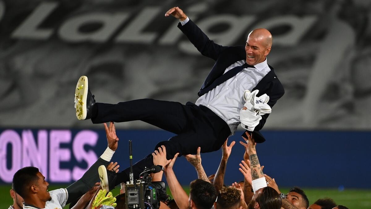 Real Madrid, manager, coach, Zinedine Zidane, ranks, La Liga, triumph, over, Champions League, glory