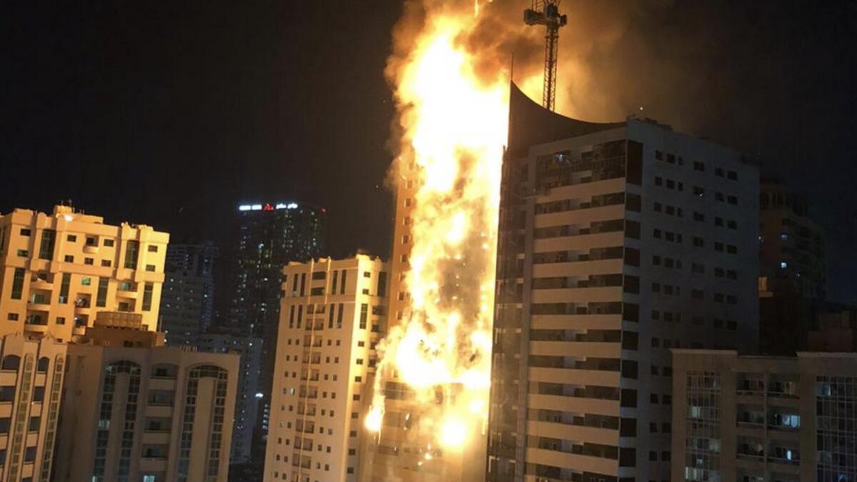 Fire, Sharjah, Al Nahda, huge fire, 