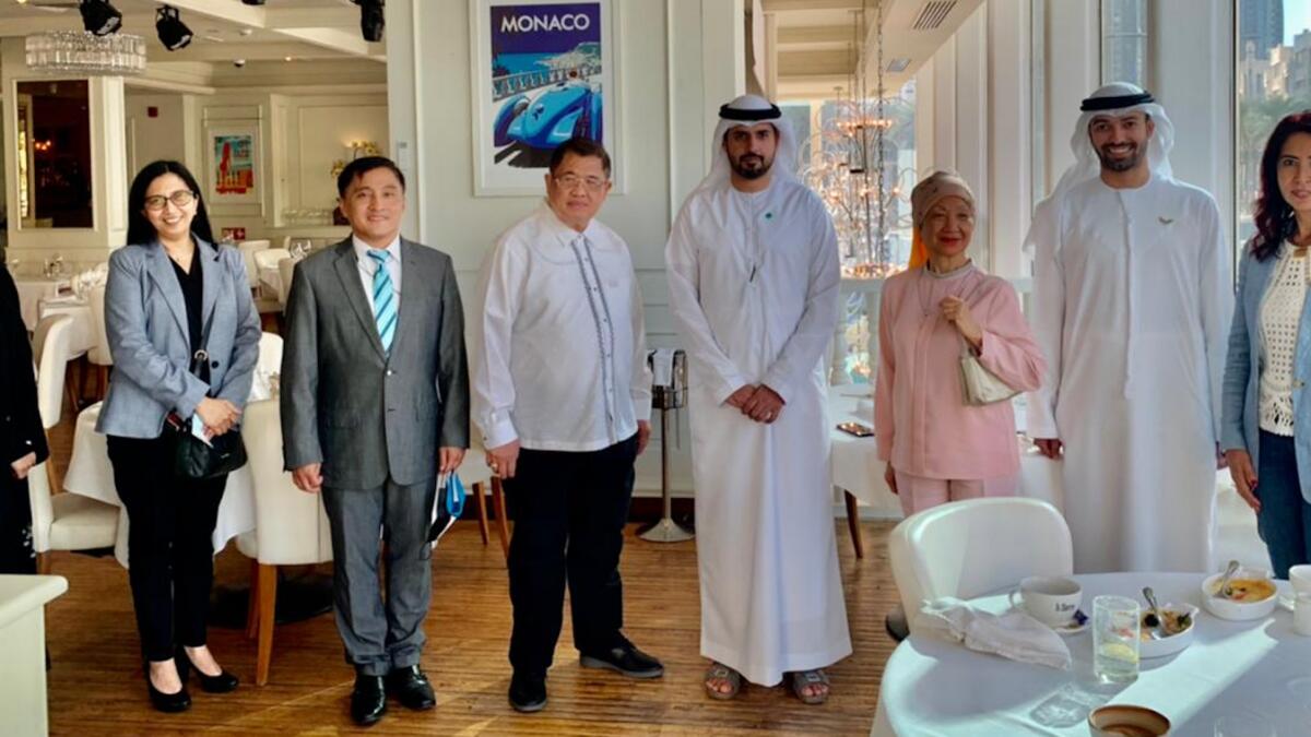 Presidential Adviser on OFWs Secretary Abdullah ‘Dabs’ Mama-o, who was recently on an official visit to the UAE; Philippine Consul-General in Dubai Paul Raymund Cortes; Saif Al Suwaidi, Undersecretary at Mohre; and other government officials.
