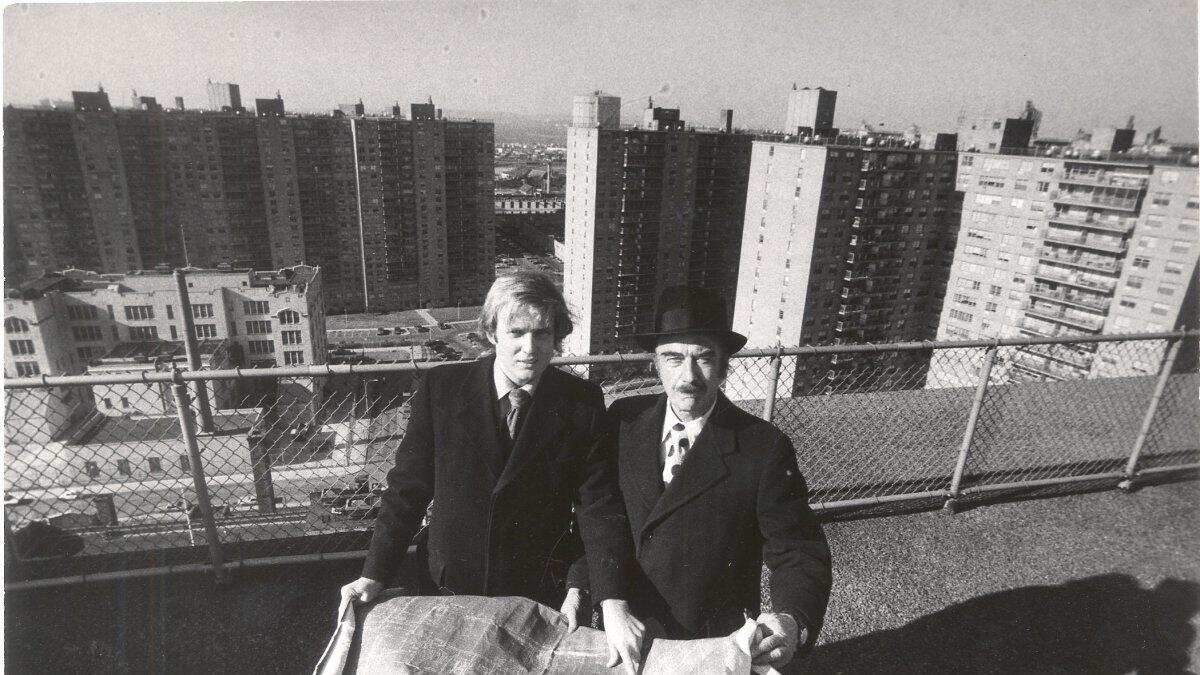 Donald Trump and his father, Fred, in 1973 at Trump Village, Fred’s last project, in Brooklyn. Donald Trump was an apprentice to his father at the time.