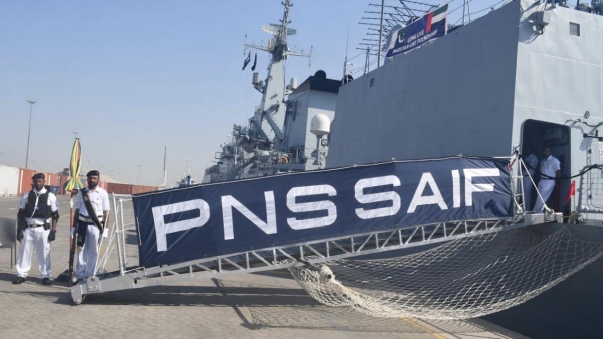 pakistan navy ship, dubai, goodwill gesture, docks, dock, uae, pakistan navy ship, frontline