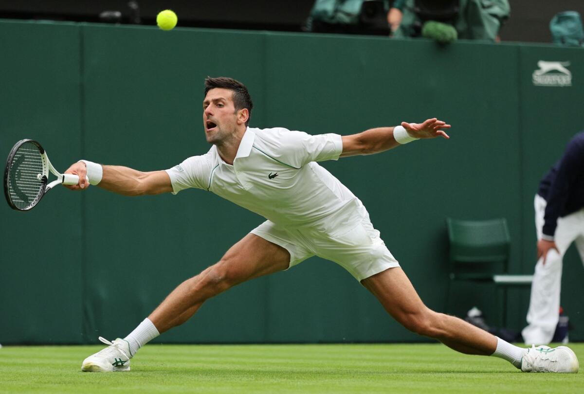 Novak Djokovic plays a return to Kwon Soon-woo. (AFP)