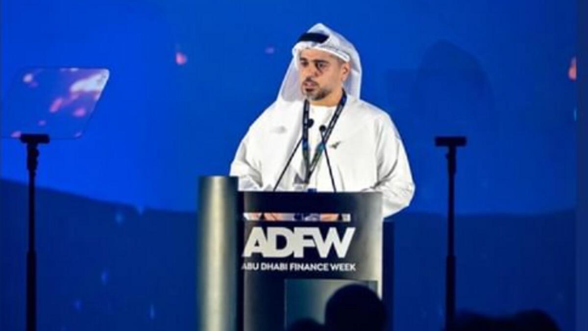 Ahmed Jasim Al Zaabi, Chairman of the Abu Dhabi Department of Economic Development, speaks at ADFW on Monday. — WAM