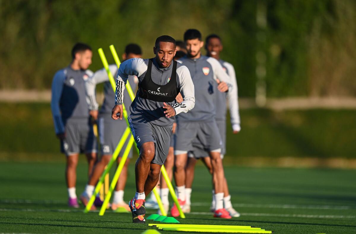 UAE players during a training session. — UAEFA