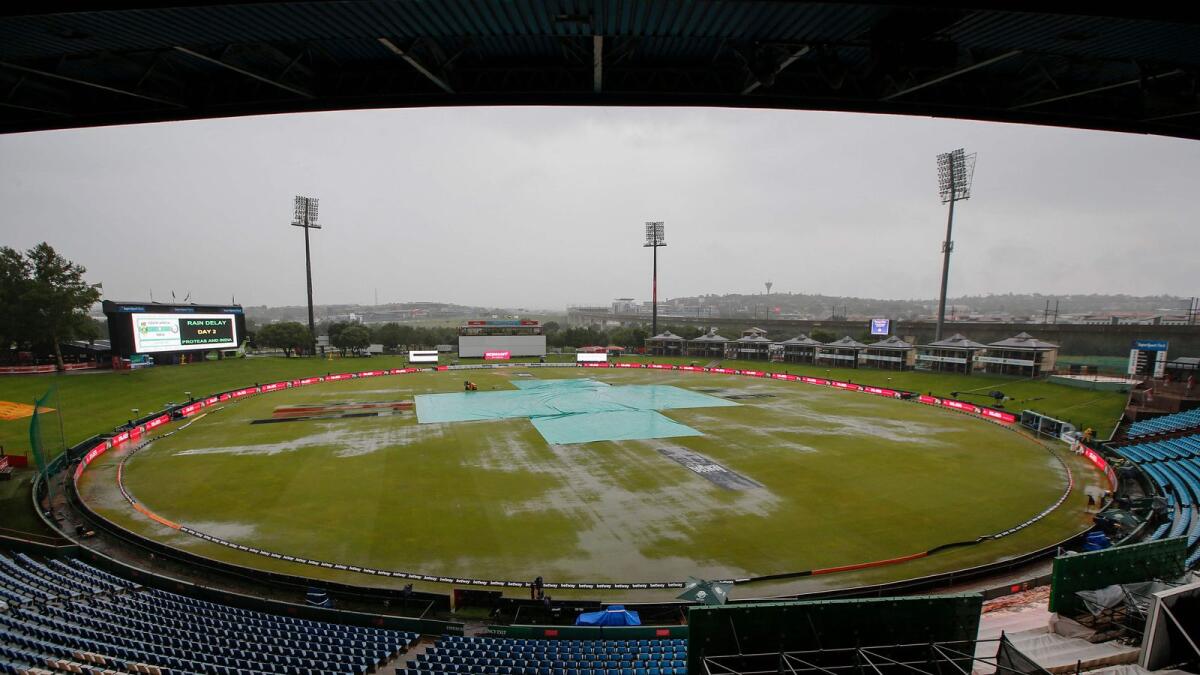 A general view of the SuperSport Park after rain forced umpires to call off play. (AFP)