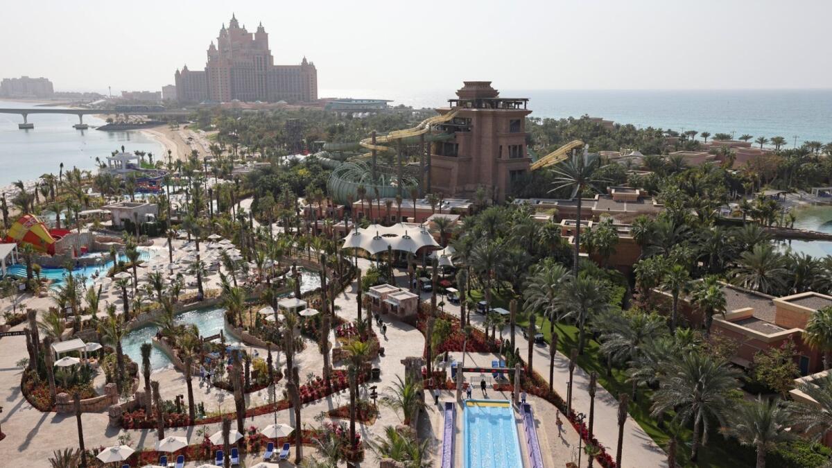 A view of the The Palm’s Aquaventure waterpark’s in Dubai. (Photo: AFP)