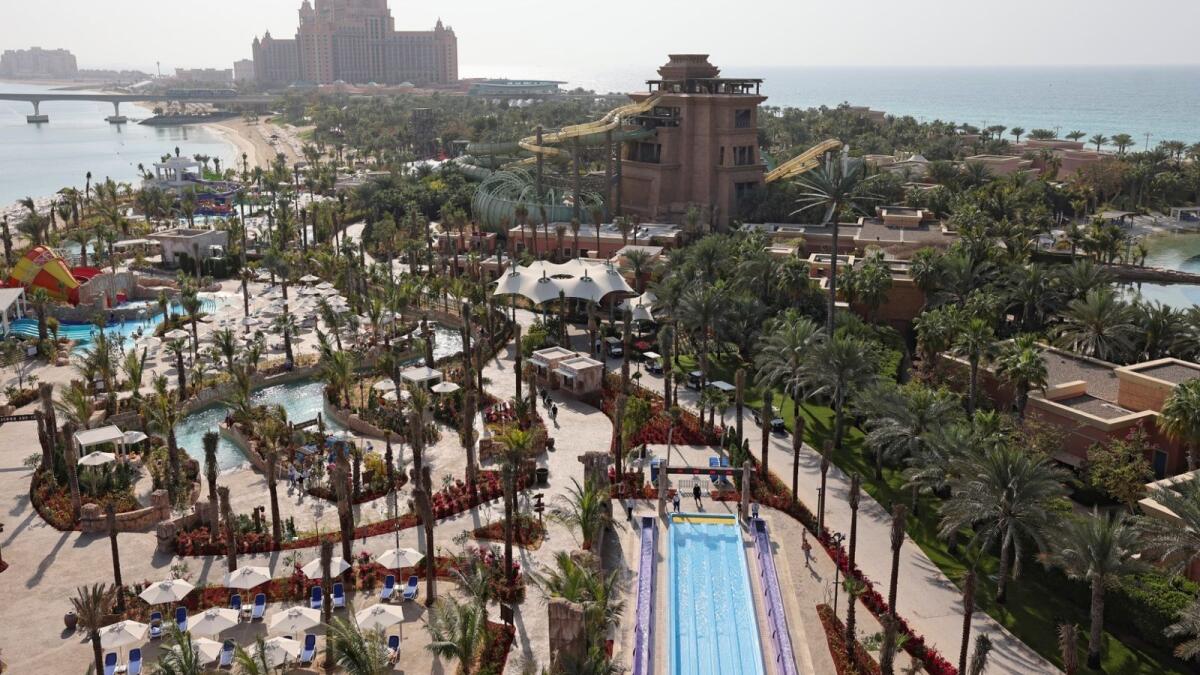 A view of the The Palm’s Aquaventure waterpark’s in Dubai. (Photo: AFP)