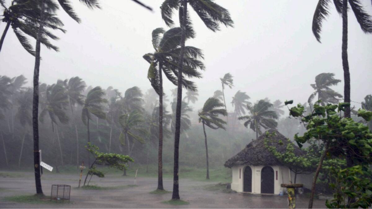 Strong wind and rain in Thiruvananthapuram following Cyclone alert on Friday. — ANI