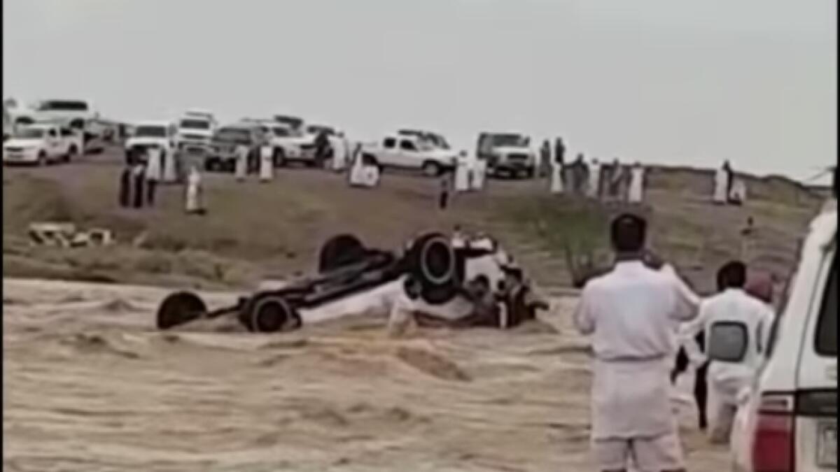 Video: Man dies after his car flips over in floods