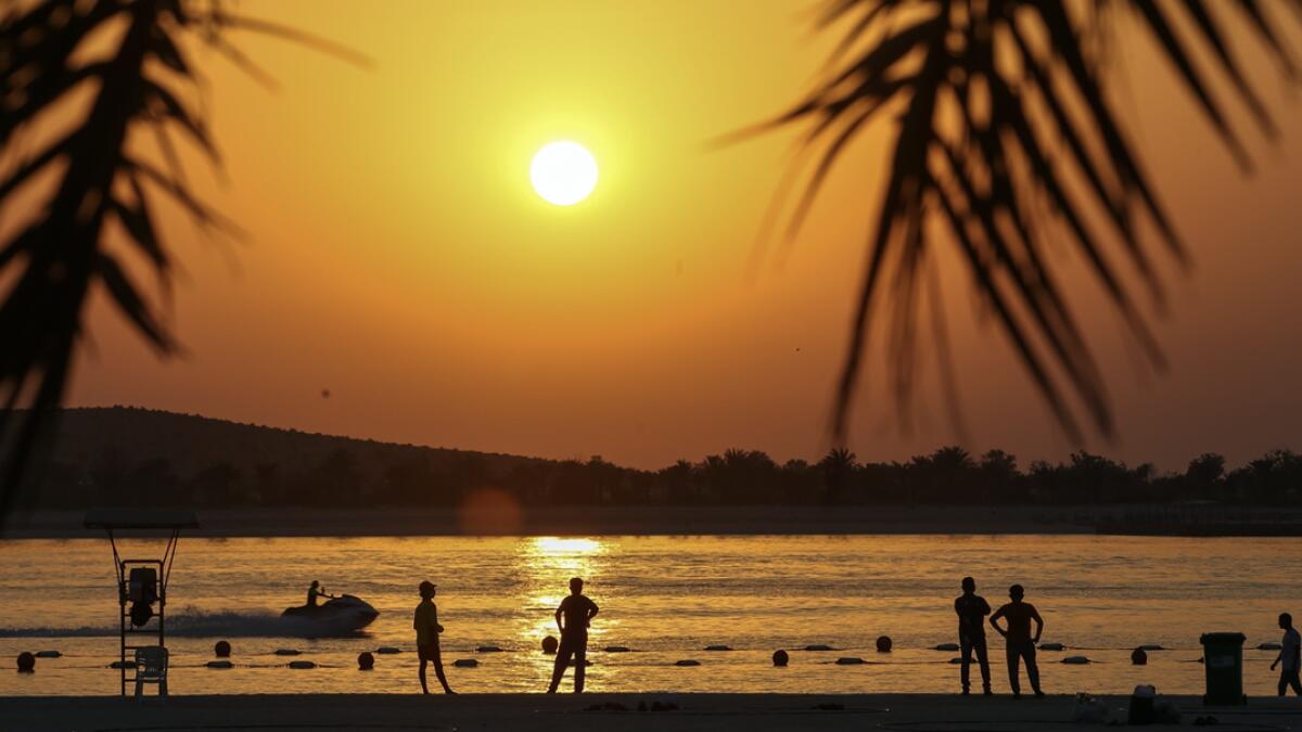 Residents enjoying the sunset in Abu Dhabi, United Arab Emirates. Photo: Ryan Lim/Khaleej Times