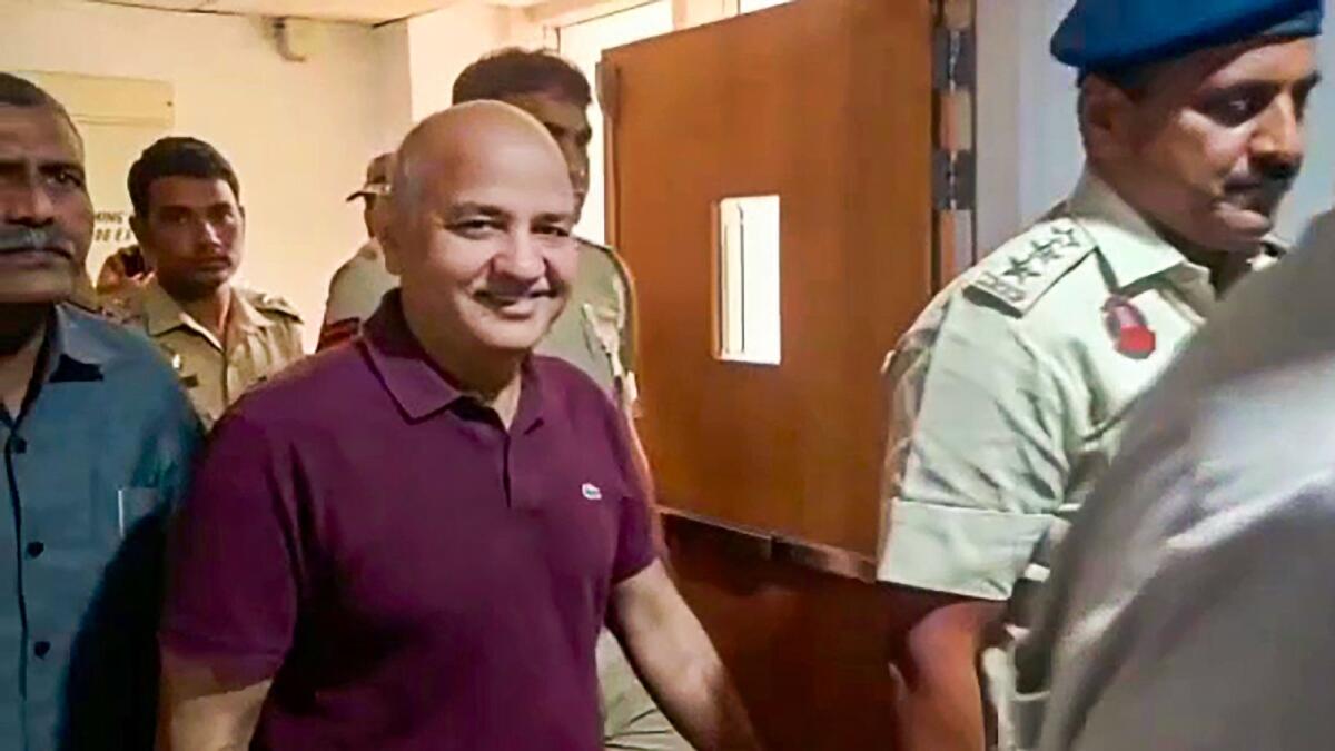 AAP leader and former Delhi deputy chief minister Manish Sisodia being brought to Rouse Avenue Court in connection with alleged irregularities in the now-scrapped Delhi excise policy in New Delhi on April 3, 2023. — PTI