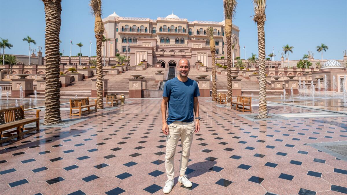 Manchester City coach Pep Guardiola at the Emirates Palace hotel in Abu Dhabi. (Supplied photo)