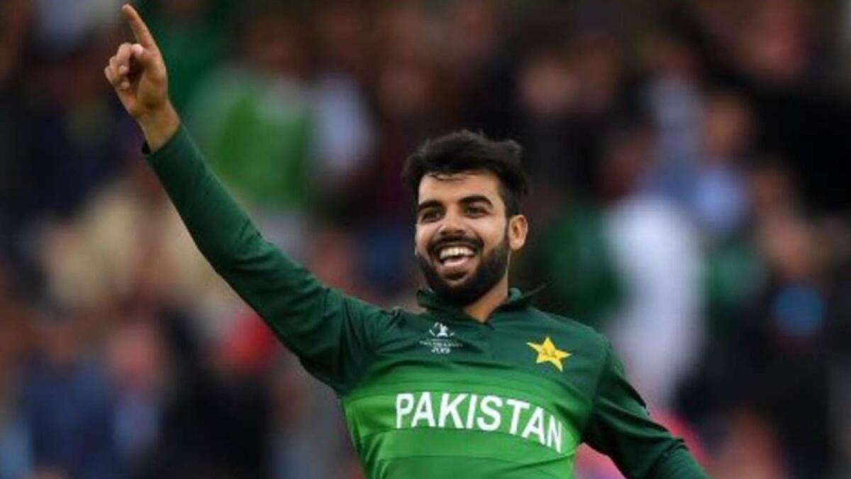 Shadab Khan suffered a leg injury during an intra-squad warm-up match.