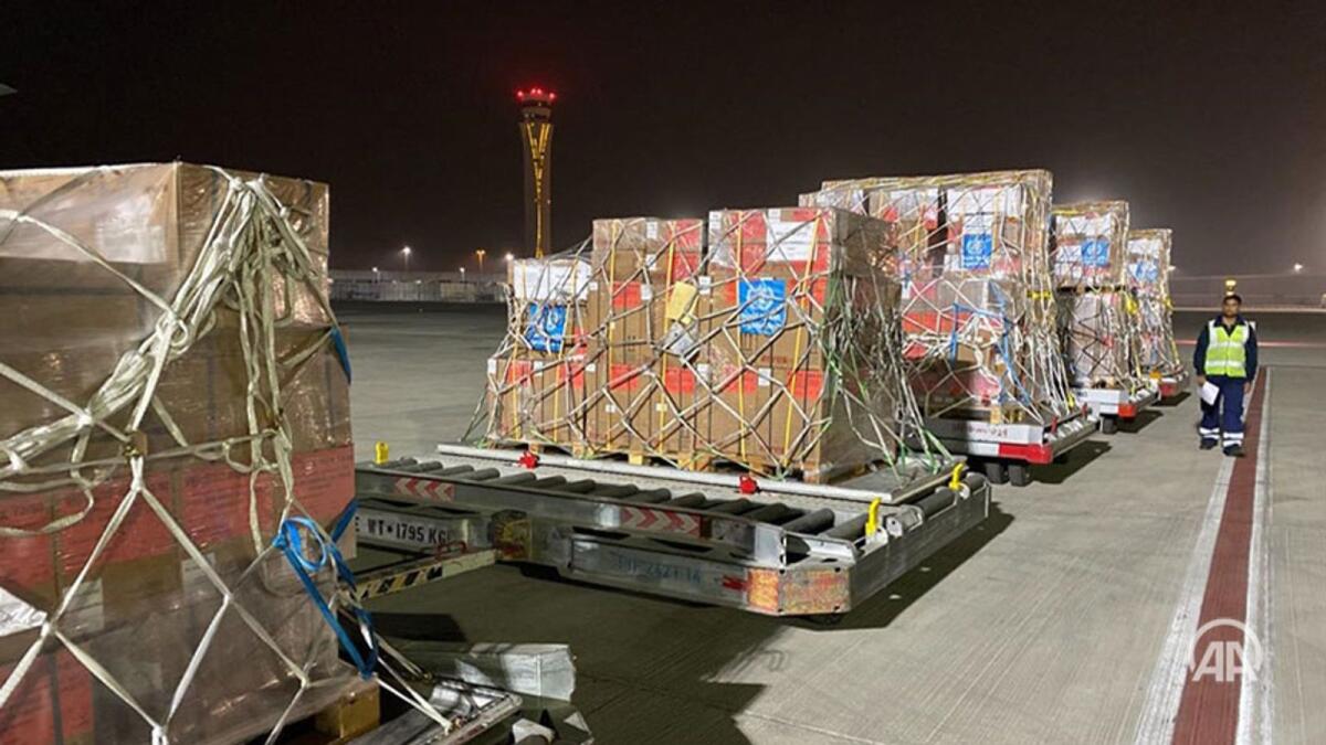 UAE dispatched planes loaded with medical and food supplies. Photo: Anadolu agency