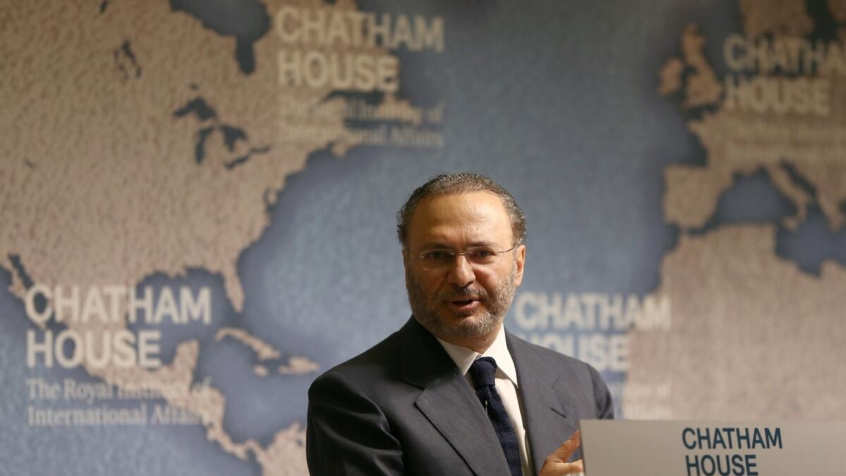  Minister of State for Foreign Affairs for the United Arab Emirates, Dr Anwar Gargash, speaks at an event at Chatham House in London, Britain.
