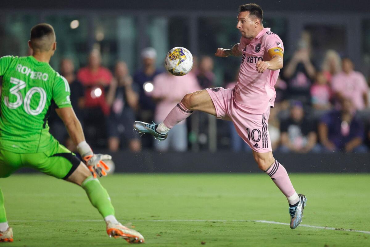 Lionel Messi of Inter Miami controls the ball during the first half of the match against Toronto FC. — AFP