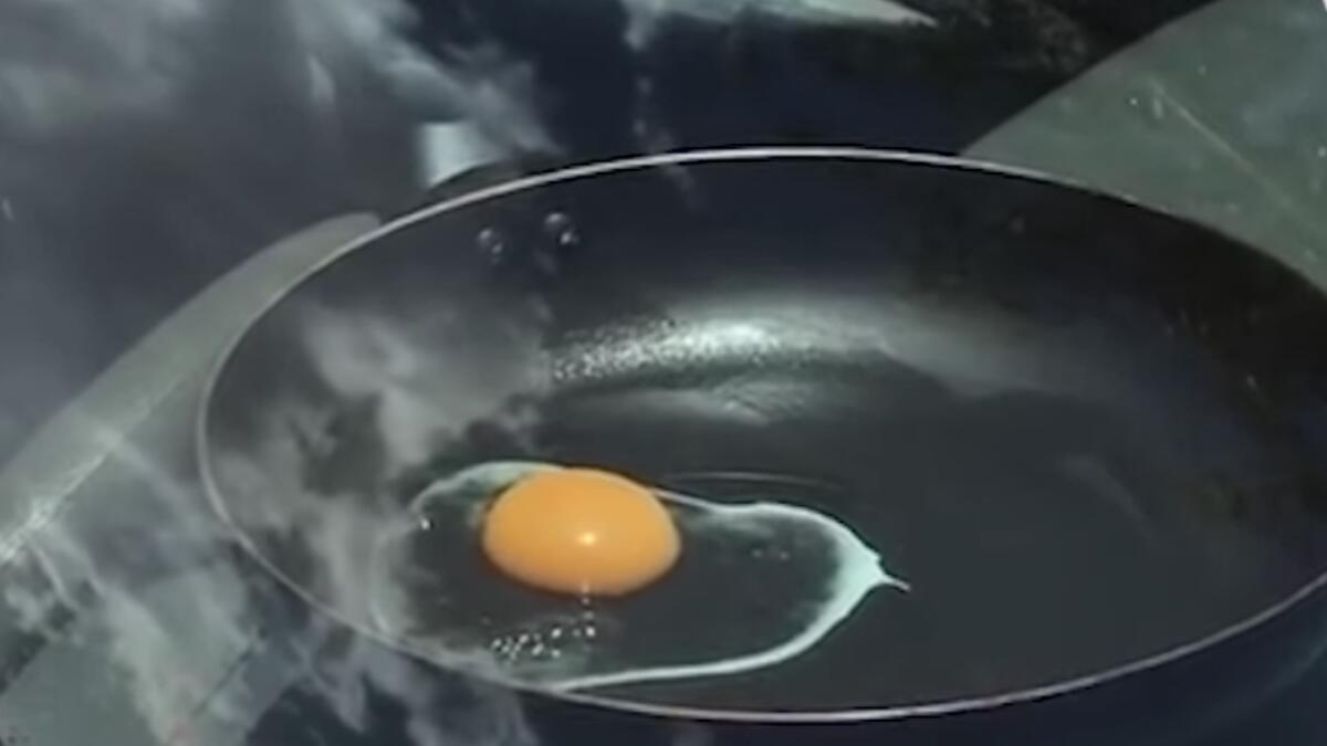 Video: Motorist fries egg under sun in hot car