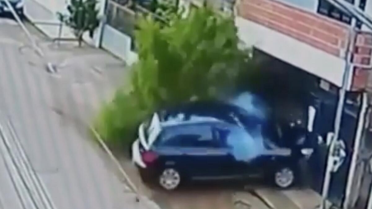 Video: Girl steals parents car, runs over man on bicycle seconds later 