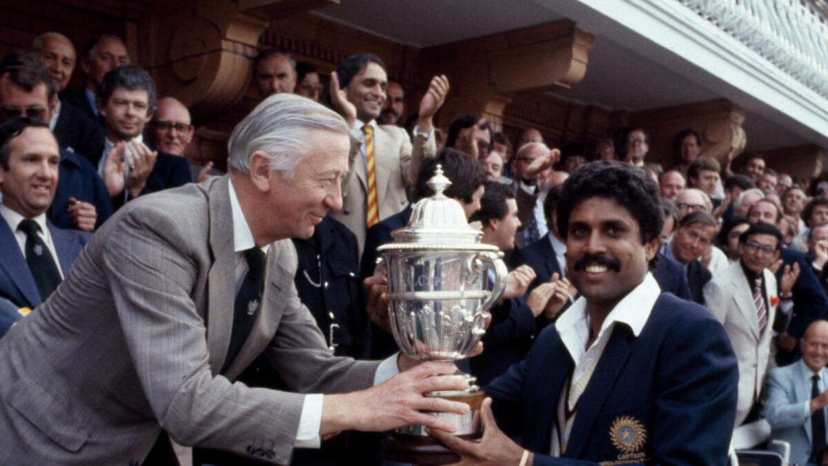 The Kapil Dev-led Indian team scripted the greatest underdog win when they beat the mighty West Indies in the 1983 World Cup final. (ICC Twitter)