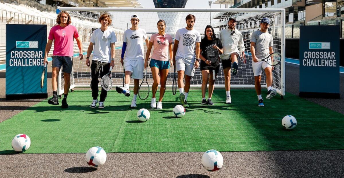 Players during the crossbar challenge at the Yas Marina Circuit. — Supplied photo