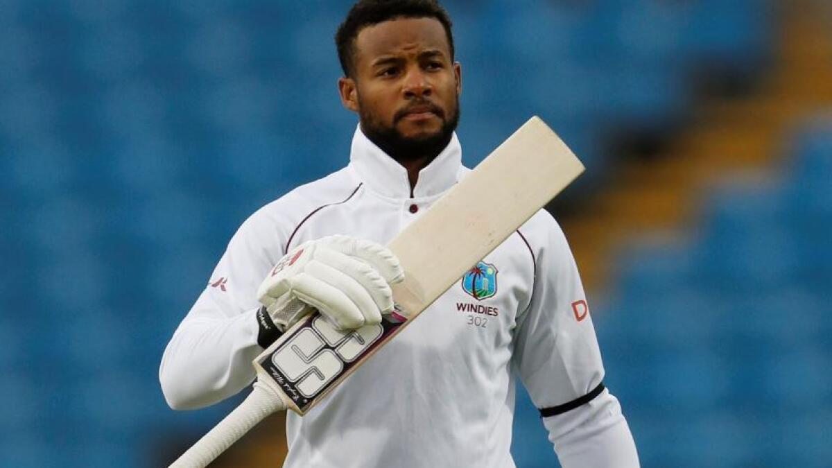 Shai Hope has struggled to even breach the 30-run mark in his four innings against England. His scores read 25, 7 16, 9 so far. (Reuters)