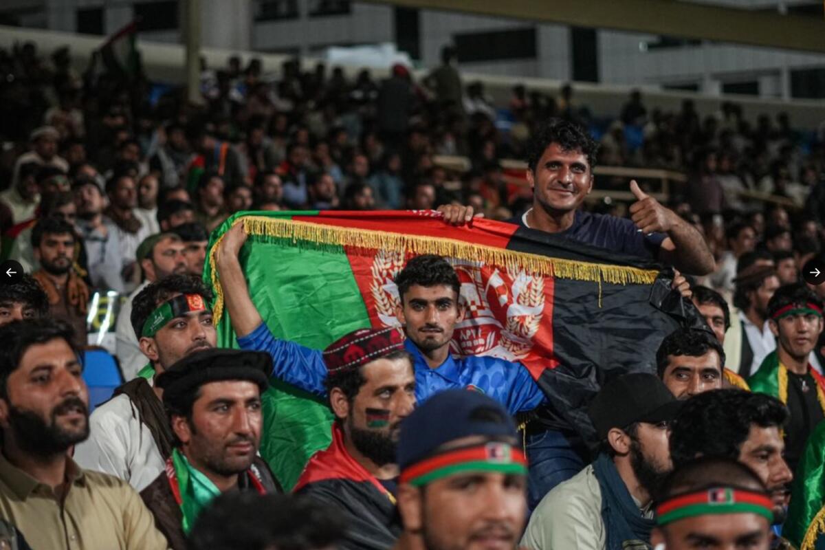 Afghan supporters during the T20 match against Pakistan in Sharjah. — Sharjah Cricket Stadium. — Twitter