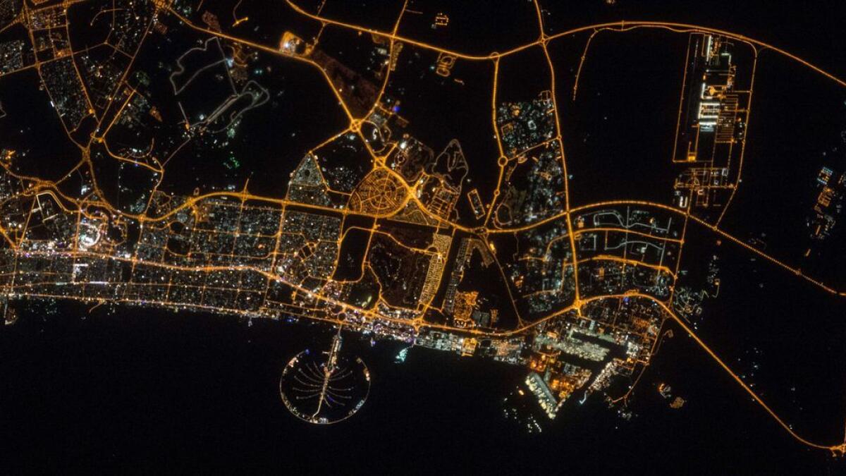 Even from space, Dubai shines and shimmers