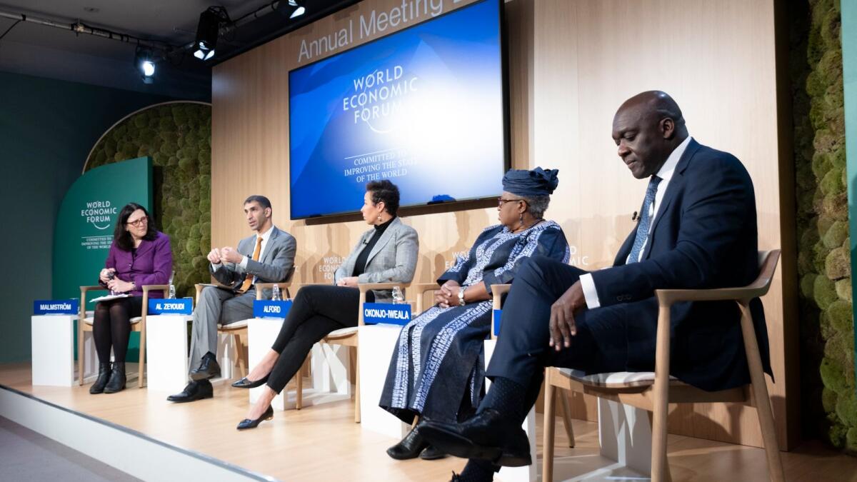 Dr Thani bin Ahmed Al Zeyoudi, Minister of State for Foreign Trade, at the panel discussion in Davos.