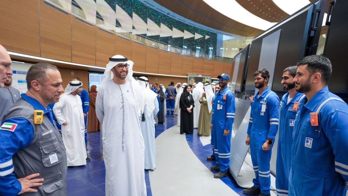 Following the train journey, Al Jaber took a tour of Adnoc’s downstream and petrochemicals hub in Al Ruwais Industrial City