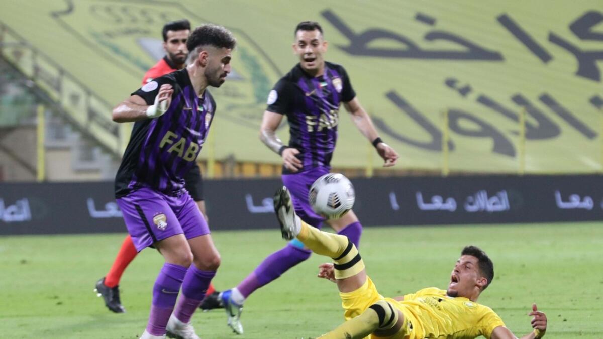 Action from the game between Al Wasl and Al Ain at the Zabeel Stadium in Dubai on Friday night. — AGL