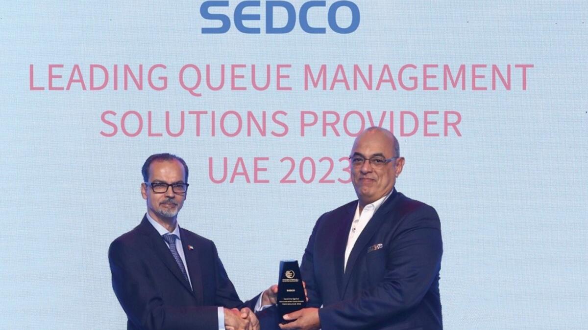 Majdi Shawish, CEO of SEDCO accepts the IBM Award