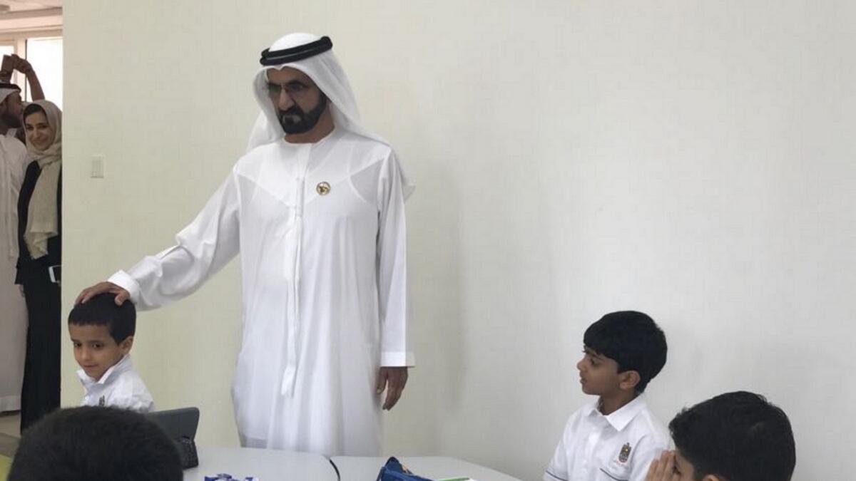 Video: Sheikh Mohammed surprises students on first day of school