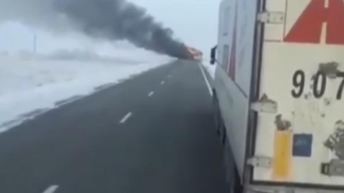 Bus catches fire in Kazakhstan, killing 52 Uzbeks