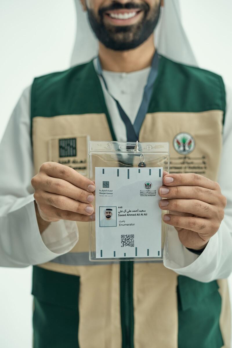 Unique ID tags, special vests with logos of DSCD and Sharjah Census 2022 for enumerator.