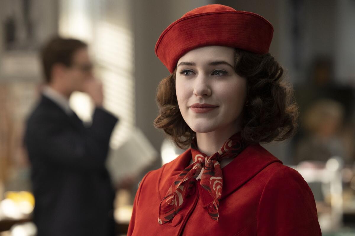 Rachel Brosnahan in a scene from The Marvelous Mrs. Maisel that dropped its final season this week.