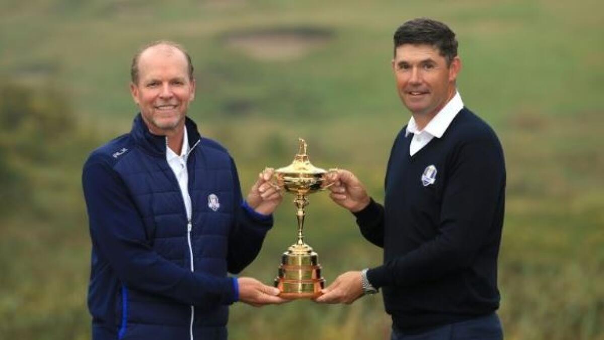 US captain Steve Stricker (left) and Europe skipper Padraig Harrington could battle for the Ryder Cup before empty galleries (AFP)