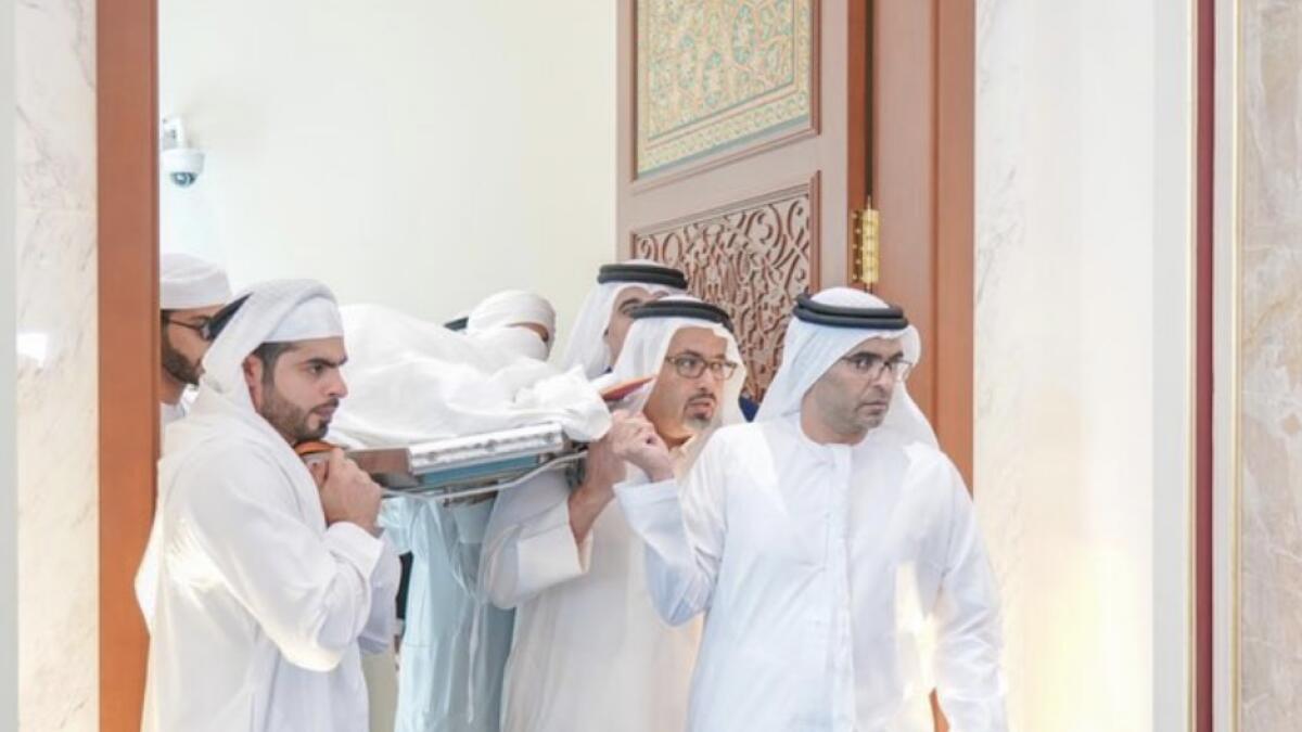 The late Sheikha Hamda bint Ahmed Al Ghurair being laid to rest.