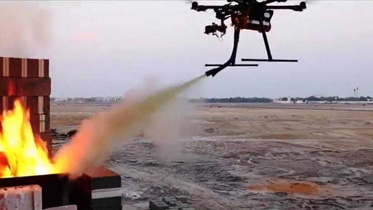 UAQ Civil Defence launches first firefighting drone