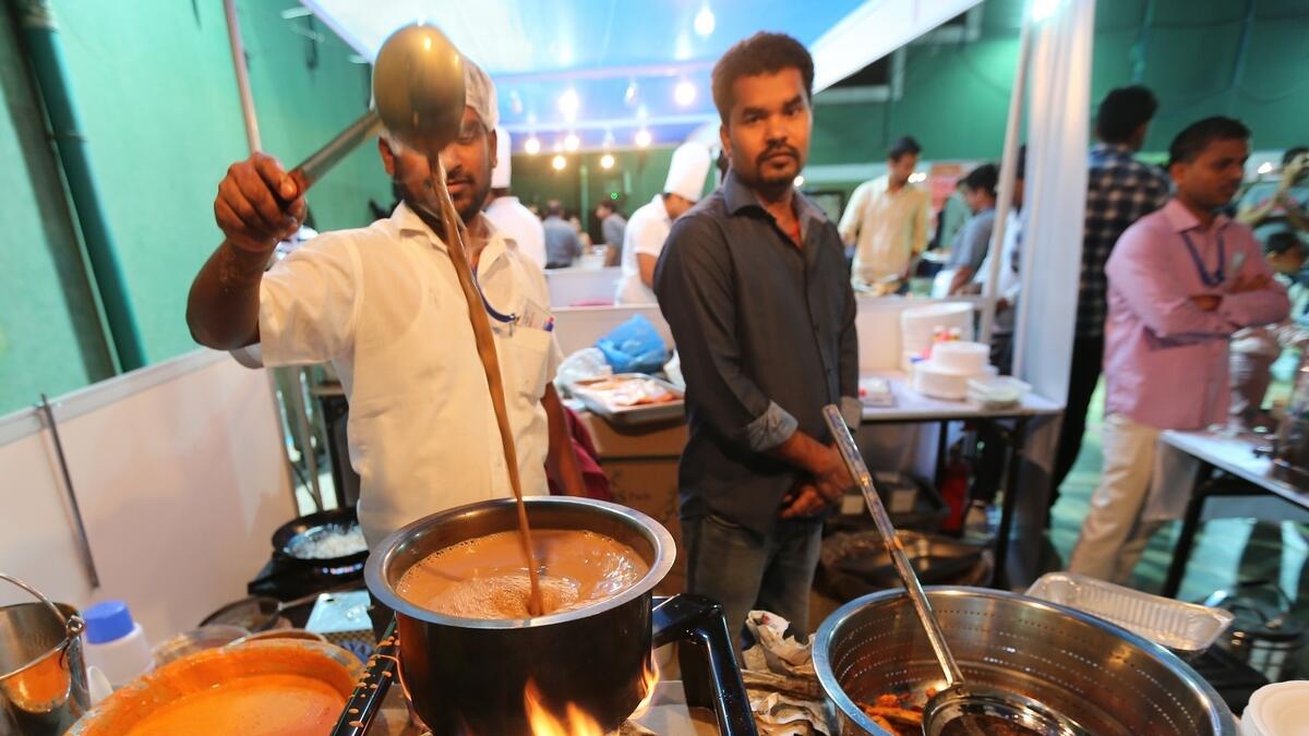 Brewing chai the Indian way during the festival.