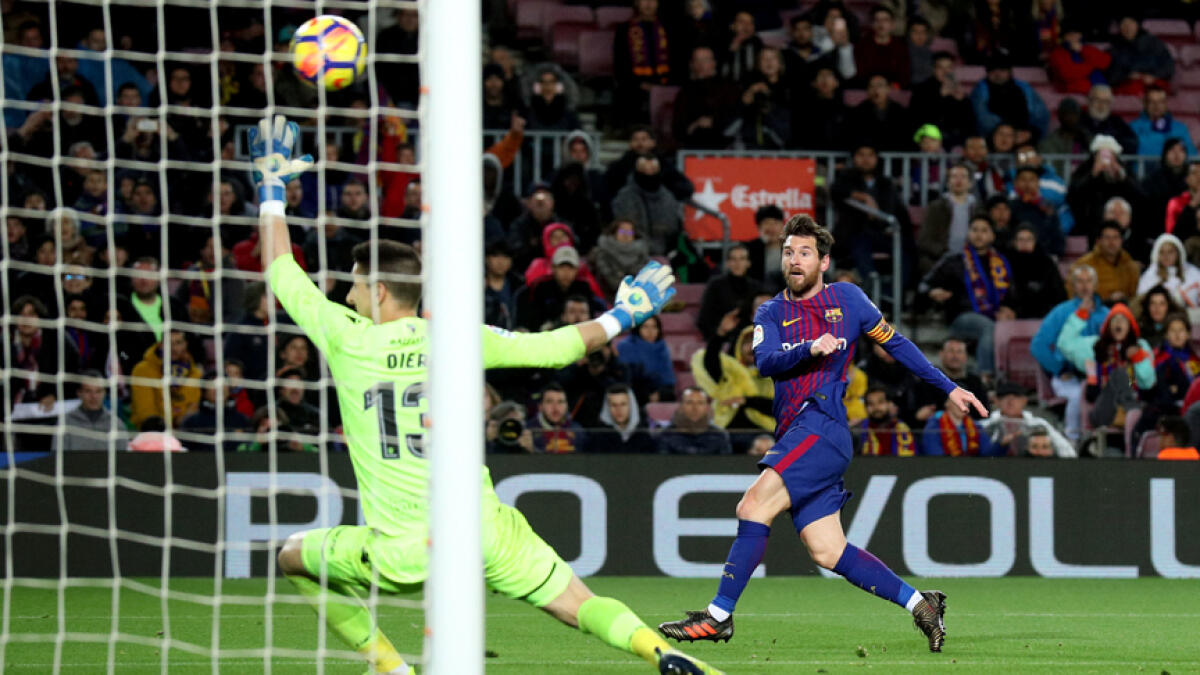 Messi milestone marks Barcelonas easy win