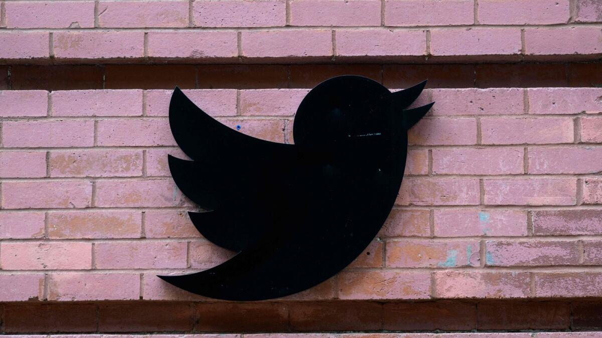 In this file photo taken on January 12, 2023 the Twitter logo at their offices in New York City.  — AFP