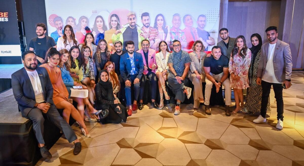 Rizwan Sajan, Chairman Danube Group, with his team and Dubai-based influencers during the launch of 'My Dubai My Home' campaign. - Photos by M Sajjad