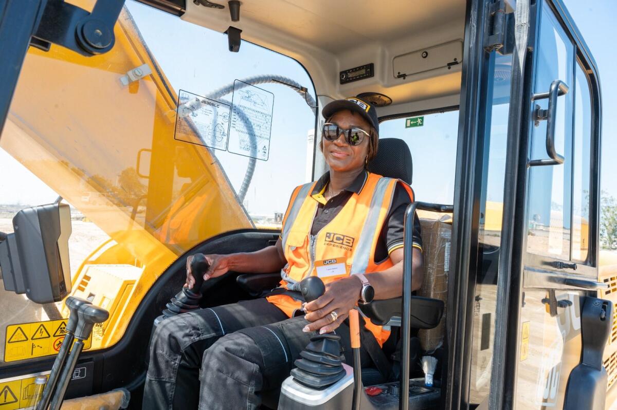 Laure Ashton, Escavators team member during the revised range event, includes three JCB models – the 3CX, 3CX Plus and the 3CX PRO in Dubai on Friday. 01 March, 2024. Photo by Shihab