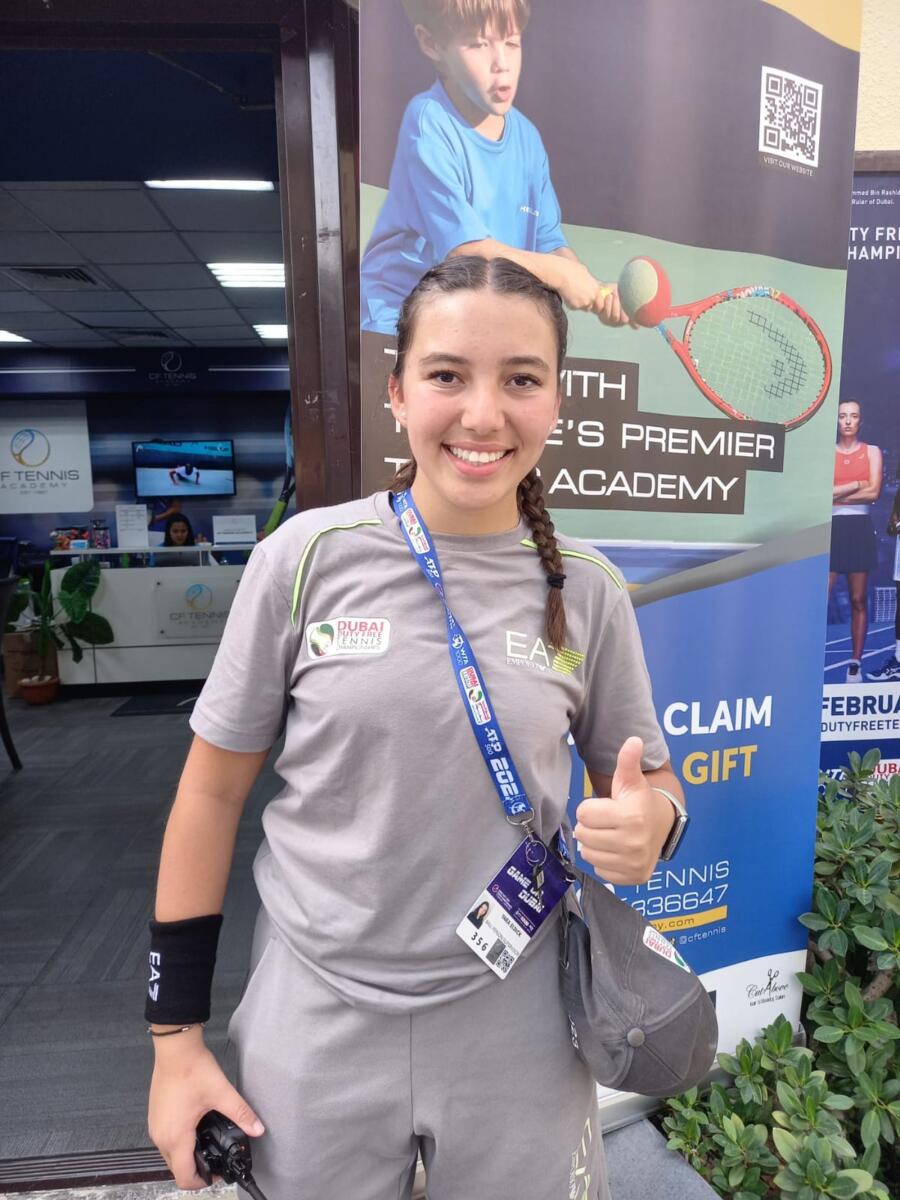 Yara Eldick at the Dubai Duty Free Tennis Stadium. — Photo by Leslie Wilson Jr