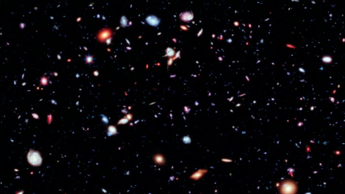 An image made available by the European Space Agency shows thousands of galaxies captured by the Hubble Space Telescope in observations from 2002-2009. — AP